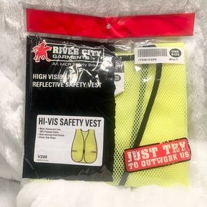 NEW RIVER CITY HIGH VISIBILITY SAFETY VEST MESH FLUORESCENT LIME V200 ONE SIZE